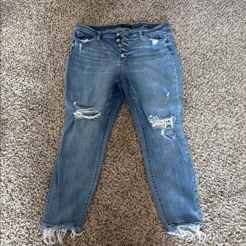 Distressed Blue Jeans